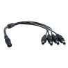 XtendLan Napájací kábel/splitter 1 na 4, jack 2,1mm, priemer kábla 1,5mm/0,3mm