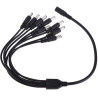 XtendLan Stromkabel/Splitter 1 auf 8, Stecker 2,1 mm, Kabeldurchmesser 2 mm/0,3 mm
