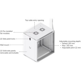 Ubiquiti UniFi 12U Rack Cabinet Wall 450 Glass