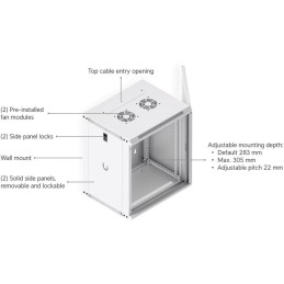 Ubiquiti UniFi 12U Rack Cabinet Wall 450 Perforated