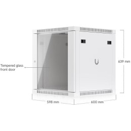 Ubiquiti UniFi 12U Rack Cabinet Wall 600 Glass