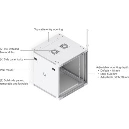 Ubiquiti UniFi 12U Rack Cabinet Wall 600 Perforated