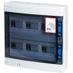 Solarmi DC6 osazený rozvaděč pro fotovoltaiku, 6x svodič, 6x odpojovač, pojistky