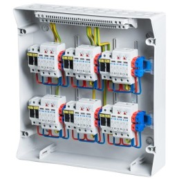 Solarmi DC6 osazený rozvaděč pro fotovoltaiku, 6x svodič, 6x odpojovač, pojistky
