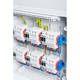 Solarmi DC6 osazený rozvaděč pro fotovoltaiku, 6x svodič, 6x odpojovač, pojistky