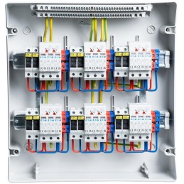 Solarmi DC6 osazený rozvaděč pro fotovoltaiku, 6x svodič, 6x odpojovač, pojistky