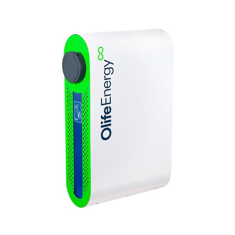 OlifeEnergy EV nabíječ elektromobilů BASE AC 2x 22kW, Doublebox, Type2, zásuvka, RFID, automód