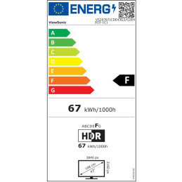 ViewSonic Flat Display CDE43G3-1C/43"/24-7/3840x2160/500cd/HDMI x 3/USB A x 2/USB-C/RJ45/RS232/repro10Wx2