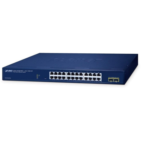 ROZBALENÉ - Planet GS-2210-24T2S WEBsmart L2 switch, 24x1Gb, 2x1Gb SFP, QoS
