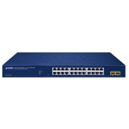 ROZBALENÉ - Planet GS-2210-24T2S WEBsmart L2 switch, 24x1Gb, 2x1Gb SFP, QoS