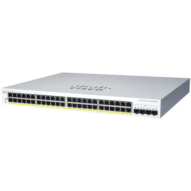 Cisco switch CBS220-48P-4G 48x GbE, 4x SFP, 48x PoE+, 382W