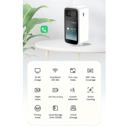 IMMAX NEO LITE SMART Security vnitřní kamera BLOCK, Wi-Fi 2,4 a 5GHz, 4MP, PAN 355°, LCD, TUYA