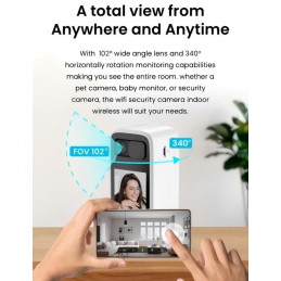 IMMAX NEO LITE SMART Security vnitřní kamera BLOCK, Wi-Fi 2,4 a 5GHz, 4MP, PAN 355°, LCD, TUYA