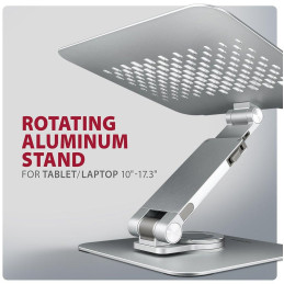 AXAGON hliníkový stojan pro notebooky velikosti 10" - 17,3" s 360°rotací / STND-LR /  stříbrný