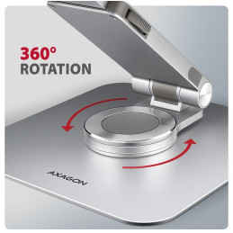 AXAGON hliníkový stojan pro notebooky velikosti 10" - 17,3" s 360°rotací / STND-LR /  stříbrný