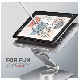 AXAGON hliníkový stojan pro notebooky velikosti 10" - 17,3" s 360°rotací / STND-LR /  stříbrný