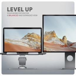 AXAGON hliníkový stojan pro notebooky velikosti 10" - 17,3" s 360°rotací / STND-LR /  stříbrný