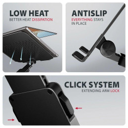 AXAGON hliníkový stojan pro notebooky velikosti 10" - 17,3" s 360°rotací / STND-LR / černý