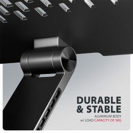 AXAGON hliníkový stojan pro notebooky velikosti 10" - 17,3" s 360°rotací / STND-LR / černý