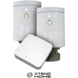 POŠKOZENÝ OBAL - Xtend Home Tuya chytrý set brána Zigbee + 2x termostatická hlavice dispej na boku