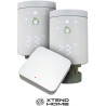 BESCHÄDIGTE VERPACKUNG – Xtend Home Tuya Smart-Set Zigbee-Gateway + 2 Thermostatköpfe, seitliche Anzeige.