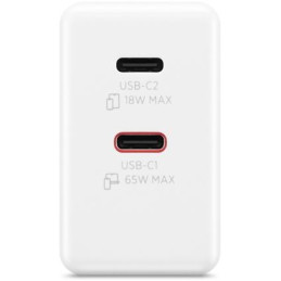 Lenovo Dual USB-C 65W GaN Charger, white