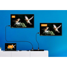 PremiumCord HDMI 2.0 splitter 1-2 porty, 4K/60Hz, FULL HD, 3D, HDR, EDID management