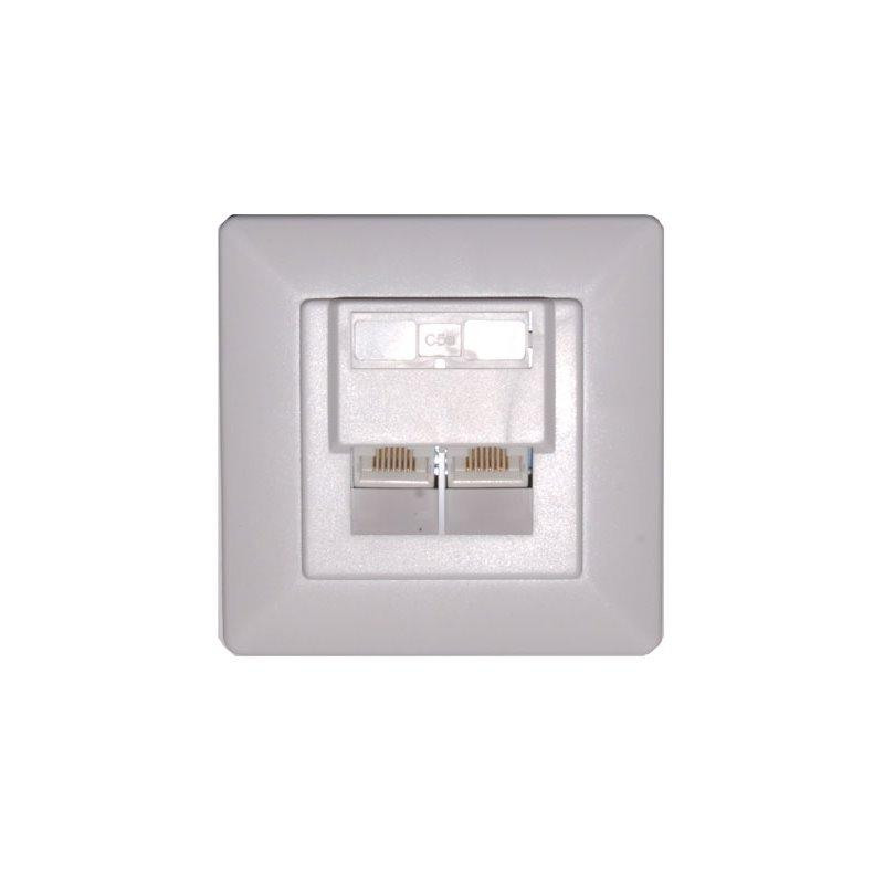 XtendLan Zásuvka 2x RJ-45, Cat5e, nestíněná pod omítku, šikmý vývod