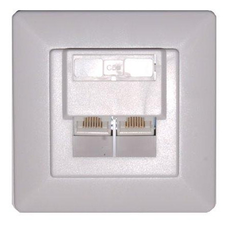 XtendLan Zásuvka 2x RJ-45, Cat5e, nestíněná pod omítku, šikmý vývod