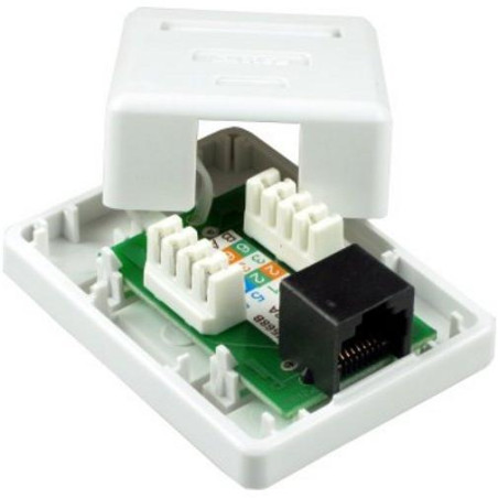 XtendLan Zásuvka 1x RJ-45, Cat5e, nestíněná, na zeď, spodní vývod, narážecí