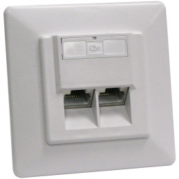 XtendLan Zásuvka 2x RJ-45, Cat5e, stíněná, pod omítku, šikmý vývod, narážecí dual