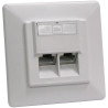 XtendLan Zásuvka 2x RJ-45, Cat5e, tienená, pod omietku, šikmý vývod, narážací dual