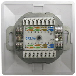 XtendLan Zásuvka 2x RJ-45, Cat5e, stíněná, pod omítku, šikmý vývod, narážecí dual