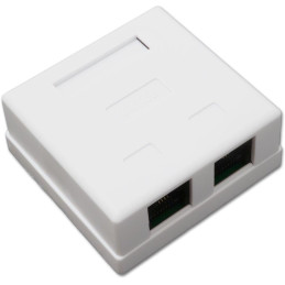 XtendLan Zásuvka 2x RJ-45, Cat5e, nestíněná, na zeď, spodní vývod, narážecí