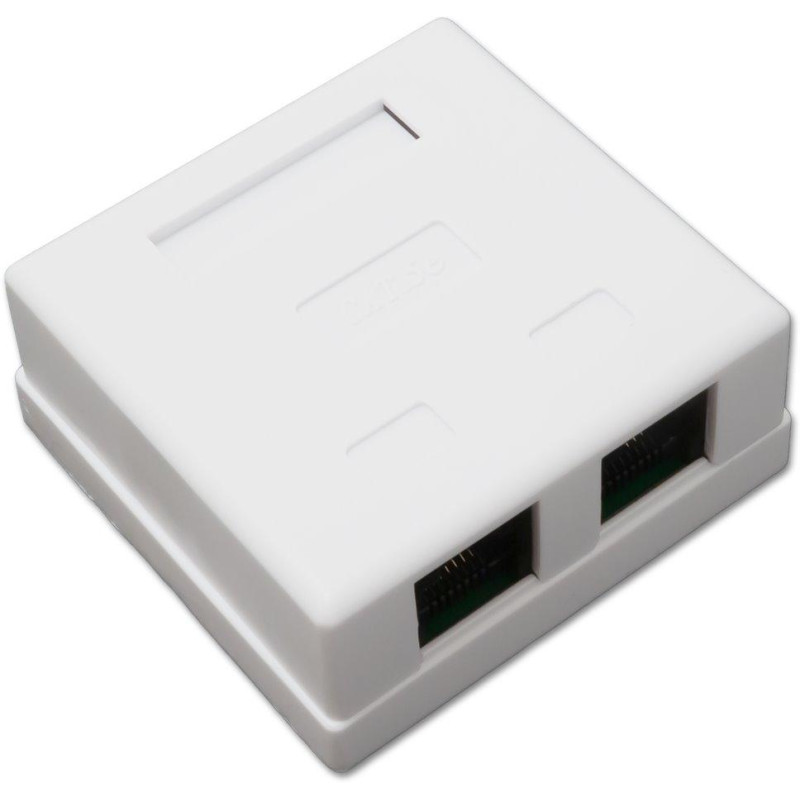 XtendLan Zásuvka 2x RJ-45, Cat5e, nestíněná, na zeď, spodní vývod, narážecí