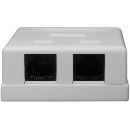 XtendLan Zásuvka 2x RJ-45, Cat5e, nestíněná, na zeď, spodní vývod, narážecí