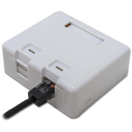 XtendLan Zásuvka 2x RJ-45, Cat5e, nestíněná, na zeď, spodní vývod, narážecí s krytkou