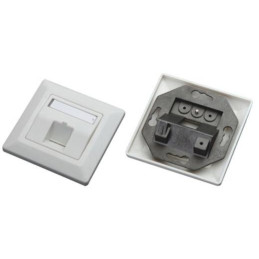 XtendLan Zásuvka 1x RJ-45, neosazená, pod omítku, šikmý vývod, krytka proti prachu