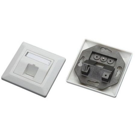 XtendLan Zásuvka 1x RJ-45, neosazená, pod omítku, šikmý vývod, krytka proti prachu