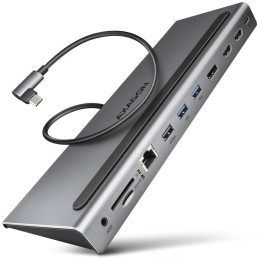 AXAGON multi USB-C hub 11in1 / HMC-4KX3 / 2x HDMI / 1x DP / PD100W / 1xUSB-C / 3x USB-A / kabel 40cm