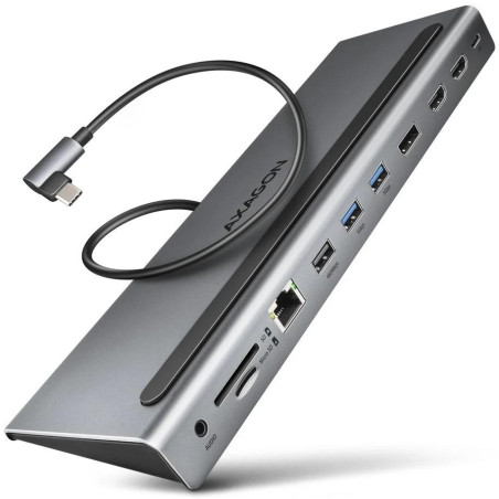 AXAGON multi USB-C hub 11in1 / HMC-4KX3 / 2x HDMI / 1x DP / PD100W / 1xUSB-C / 3x USB-A / kabel 40cm