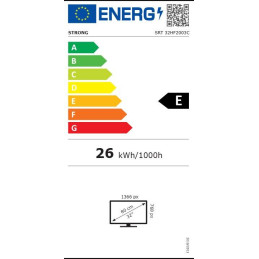STRONG LED TV 32"/ SRT32HF2003C/ HD Ready/ 1366x768/ DVB-T2/C/S2/ H.265/HEVC/ 2x HDMI/ USB/ černá/ E