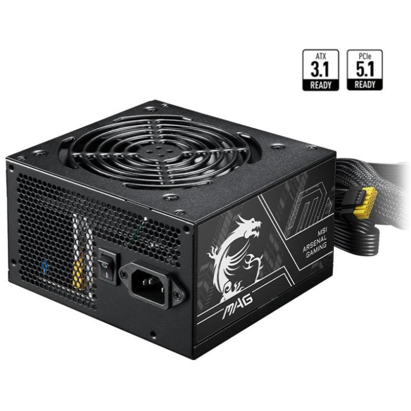 MSI zdroj MAG A750BN PCIE5 II/ 750W/ ATX/ akt. PFC/ 5 let celková záruka/ 120mm ventilátor/ 80PLUS Bronze
