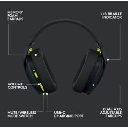 Bezprzewodowy zestaw słuchawkowy do gier Logitech G435 LIGHTSPEED - CZARNY
