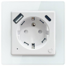 IMMAX NEO SMART chytrá vnitřní zásuvka Nexa s kolíkem (typ E)/ 16A/ 1x USB/ 1x USB-C/ PD 20W/ Wi-Fi/ LIDL/ TUYA