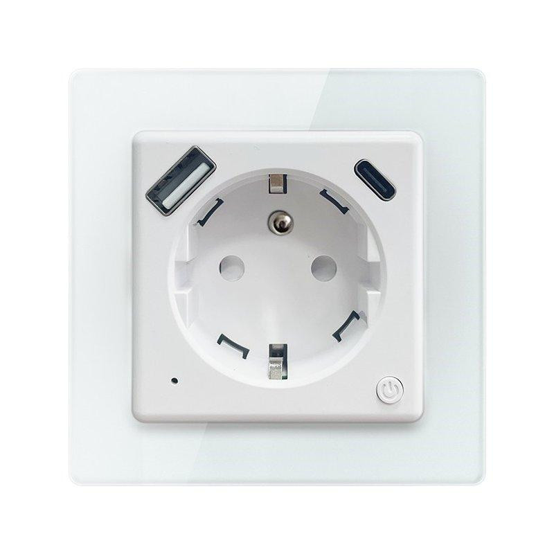 IMMAX NEO SMART chytrá vnitřní zásuvka Nexa s kolíkem (typ E)/ 16A/ 1x USB/ 1x USB-C/ PD 20W/ Wi-Fi/ LIDL/ TUYA