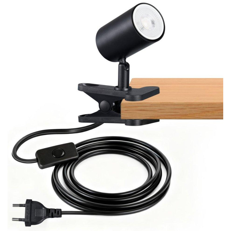 IMMAX PUNTO KLIP-1 nástěnné/klipové svítidlo, 9W, GU10, černé