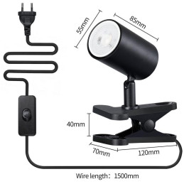 IMMAX PUNTO KLIP-1 nástěnné/klipové svítidlo, 9W, GU10, černé