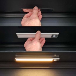 NEDIS skříňové světlo/ 3000 K/ 110 lm/ světelný senzor/ provozní doba 10 h/ napájení z baterie/ 5 V DC/ USB-C/ kabel 30