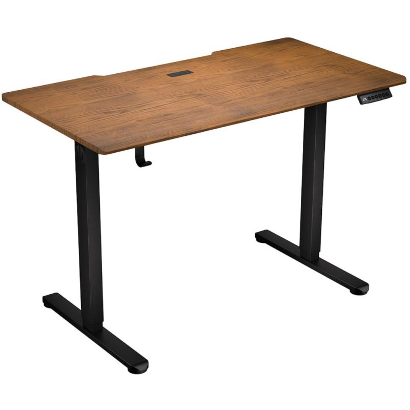 Endorfy herní stůl Atlas S electric Dark Wood / 114x60cm / nosnost 50kg / el. nastavení výšky (72-118cm) / tmavé dřevo